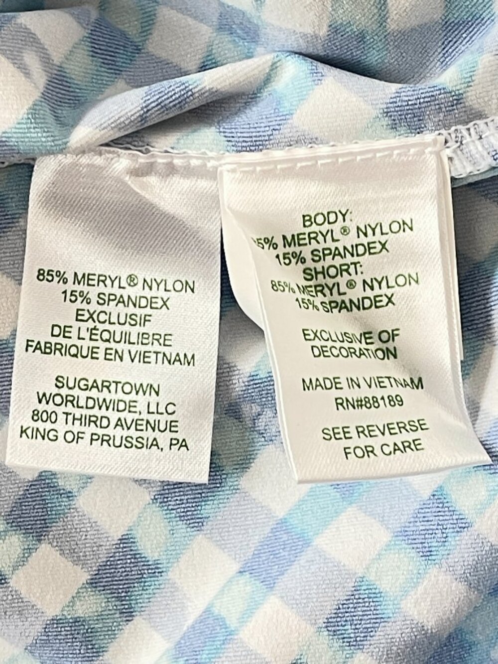 New Lilly Pulitzer Luxletic Skort Gardenia Skirt Shorts Boca Blue White Check XS - Picture 8 of 13